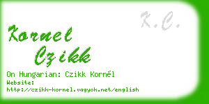 kornel czikk business card